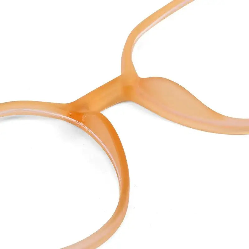 Optibul | Transparent Orange Medium Full Rim HEXAGON Computer Glasses for Men & Women [Blue Block]