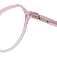 Optibul | Transparent Pink & Transparent White Medium Full Rim HEXAGON Computer Glasses for Men & Women [Blue Block]