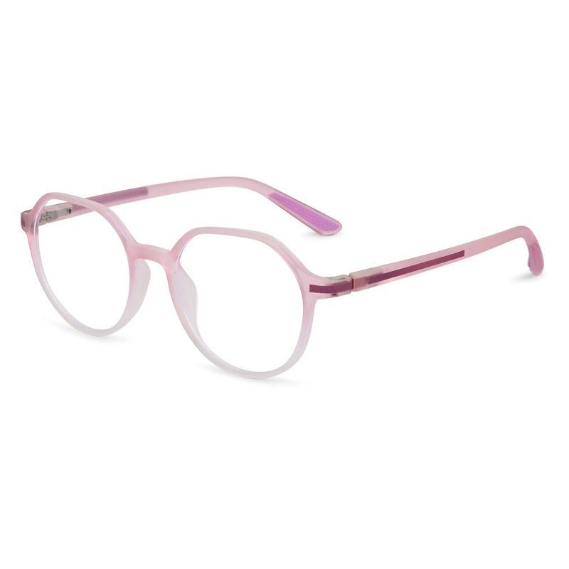 Optibul Transparent Pink & Transparent White Medium Full Rim Square Computer Glasses for Men & Women — Hashtag Eyewears