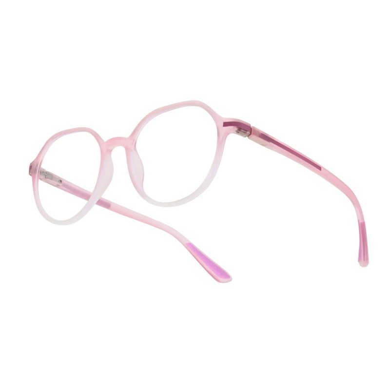 Optibul | Transparent Pink & Transparent White Medium Full Rim HEXAGON Computer Glasses for Men & Women [Blue Block]