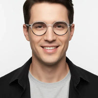 Optibul | Transparent White & Black Medium Full Rim HEXAGON Computer Glasses for Men & Women [Blue Block]