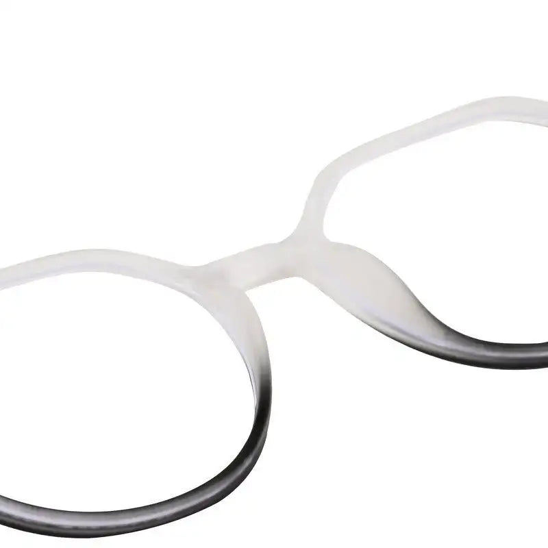 Optibul | Transparent White & Black Medium Full Rim HEXAGON Computer Glasses for Men & Women [Blue Block]