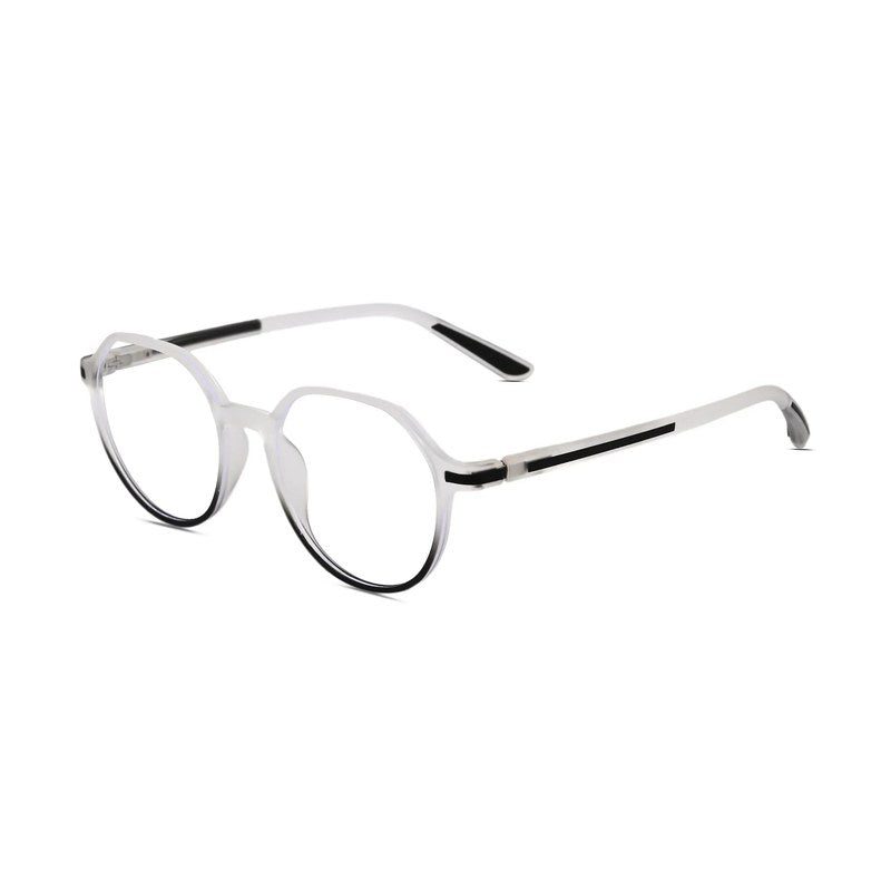 Optibul Transparent White & Black Medium Full Rim Square Computer Glasses for Men & Women — Hashtag Eyewears