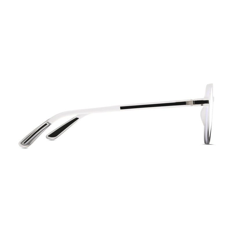 Optibul Transparent White & Black Medium Full Rim Square Computer Glasses for Men & Women — Hashtag Eyewears