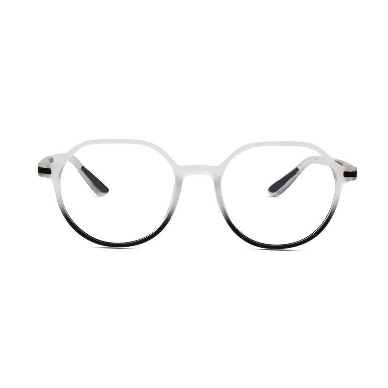 Optibul Transparent White & Black Medium Full Rim Square Computer Glasses for Men & Women — Hashtag Eyewears