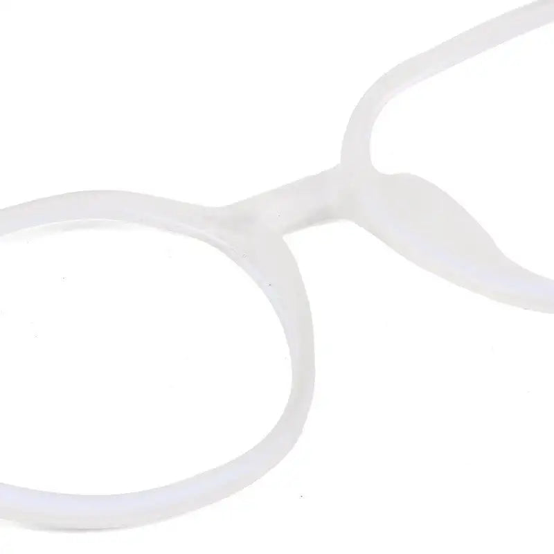 Optibul | Transparent White Medium Full Rim HEXAGON Computer Glasses for Men & Women [Blue Block]