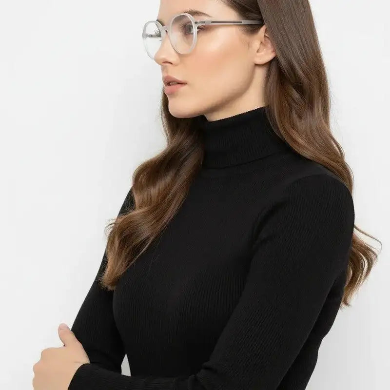 Optibul | Transparent White Medium Full Rim HEXAGON Computer Glasses for Men & Women [Blue Block]