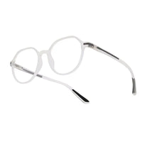 Optibul | Transparent White Medium Full Rim HEXAGON Computer Glasses for Men & Women [Blue Block]