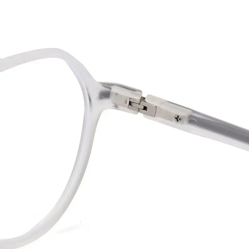 Optibul | Transparent White Medium Full Rim HEXAGON Computer Glasses for Men & Women [Blue Block]