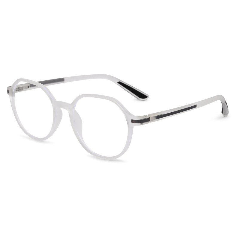 Optibul Transparent White Medium Full Rim Square Computer Glasses for Men & Women — Hashtag Eyewears