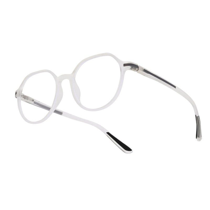 Optibul Transparent White Medium Full Rim Square Computer Glasses for Men & Women — Hashtag Eyewears