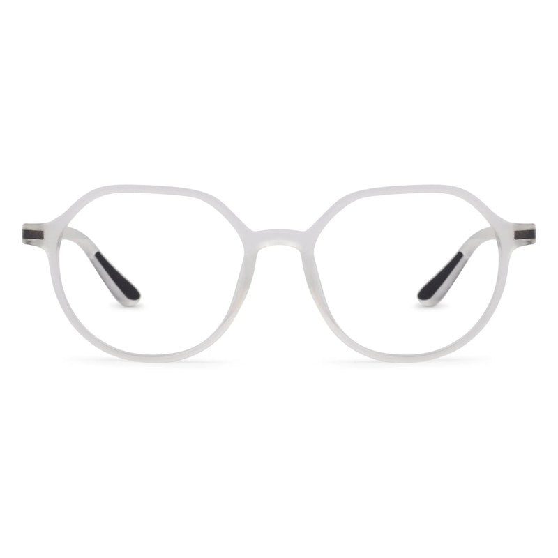 Optibul Transparent White Medium Full Rim Square Computer Glasses for Men & Women — Hashtag Eyewears