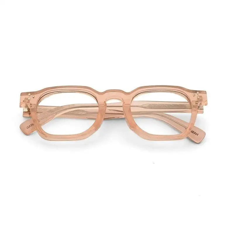 OptiShift | Transparent Cream Medium Full Rim Square Computer Glasses for Men & Women [Photochromic]