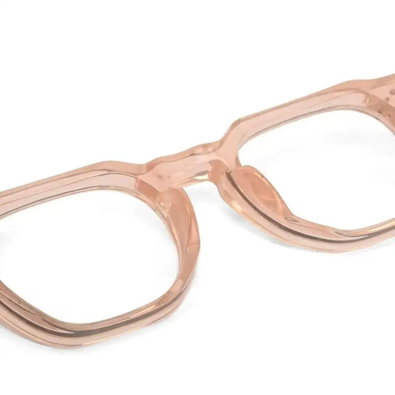 OptiShift | Transparent Cream Medium Full Rim Square Computer Glasses for Men & Women [Photochromic]