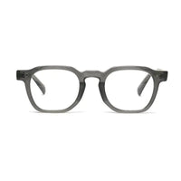 OptiShift | Transparent Greenish Grey Medium Full Rim Square Computer Glasses for Men & Women [Photochromic]