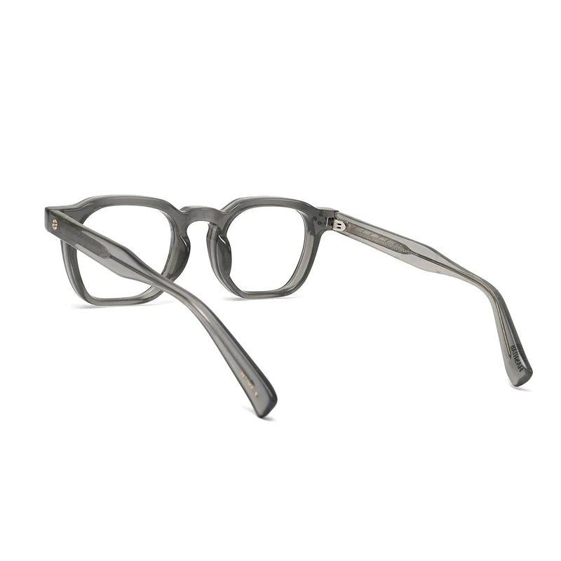 OptiShift | Transparent Greenish Grey Medium Full Rim Square Computer Glasses for Men & Women [Photochromic]