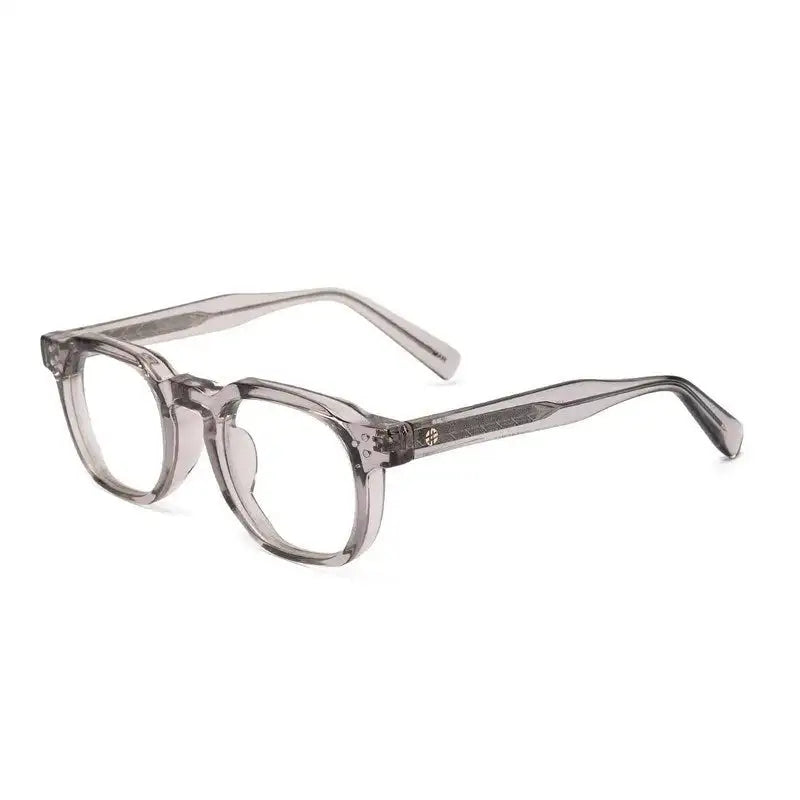 OptiShift | Transparent Grey Medium Full Rim Square Computer Glasses for Men & Women [Photochromic]