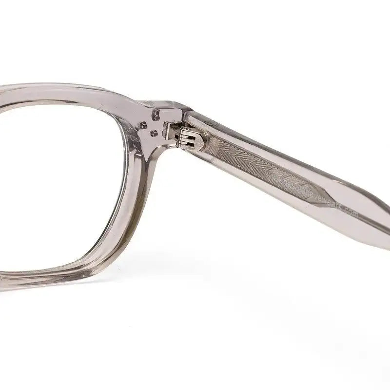 OptiShift | Transparent Grey Medium Full Rim Square Computer Glasses for Men & Women [Photochromic]