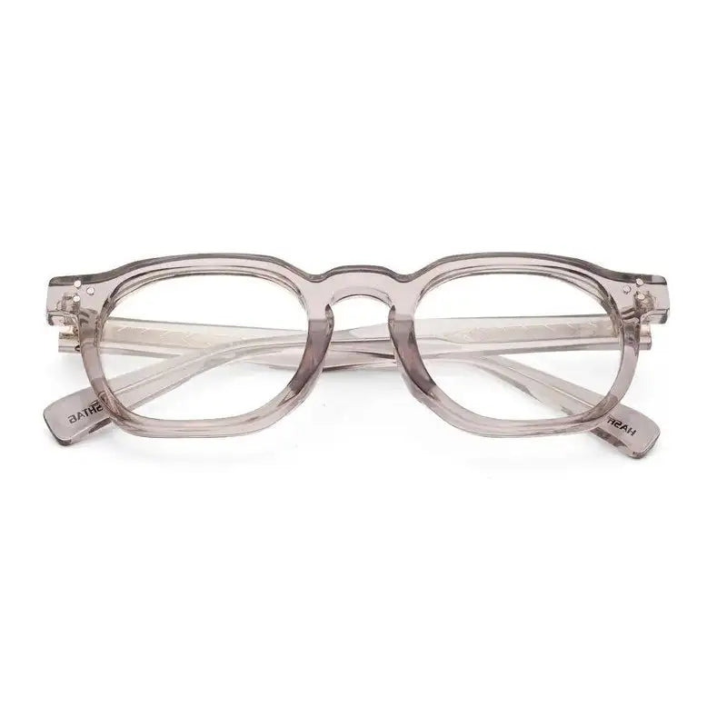 OptiShift | Transparent Grey Medium Full Rim Square Computer Glasses for Men & Women [Photochromic]