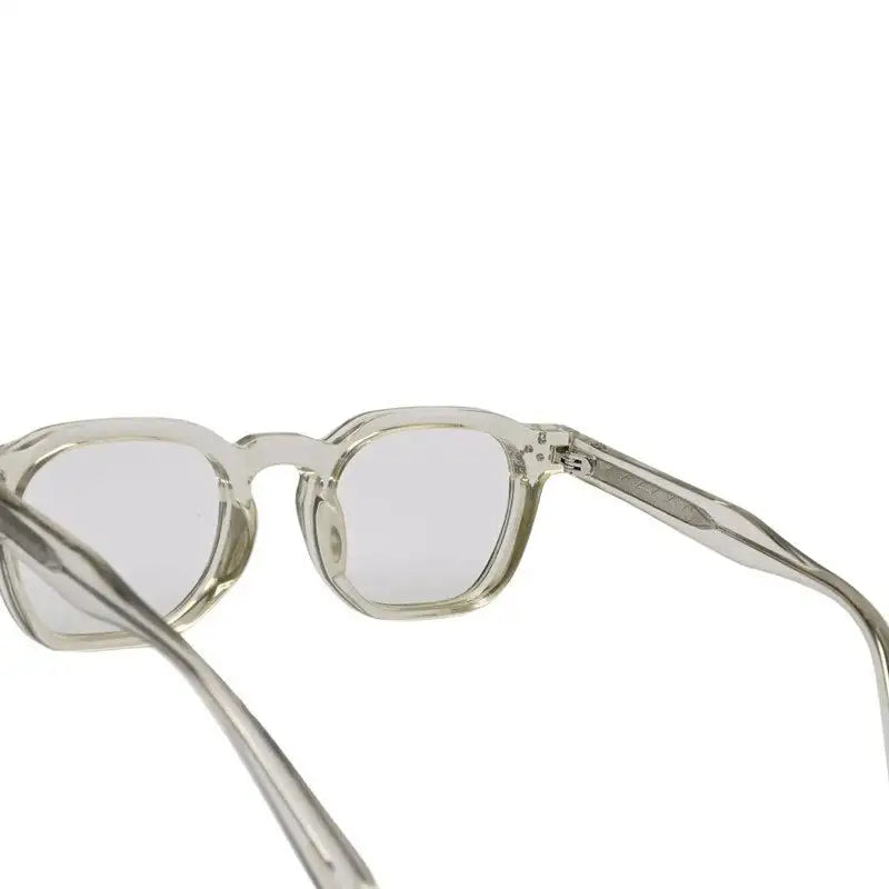OptiShift | Transparent Light Green Medium Full Rim Square Computer Glasses for Men & Women [Photochromic]