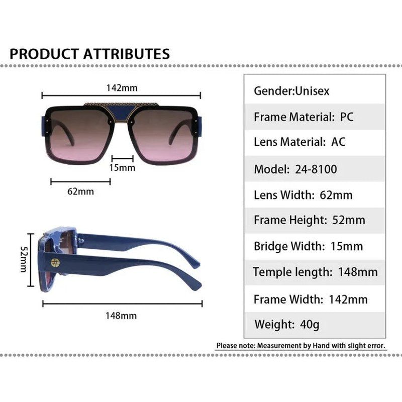 Orbis Gradient Grey Pink Large Full Rim Square Sunglasses for Men — Hashtag Eyewears
