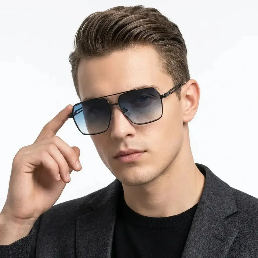 Orbital | Gradient Grey Medium Full Rim Rectangle Sunglasses for Men & Women [UV-protected]