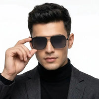 Orbital | Black Medium Full Rim Rectangle Sunglasses for Men & Women [UV-protected]