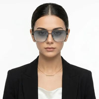 Orbital | Gradient Grey Medium Full Rim Rectangle Sunglasses for Men & Women [UV-protected]