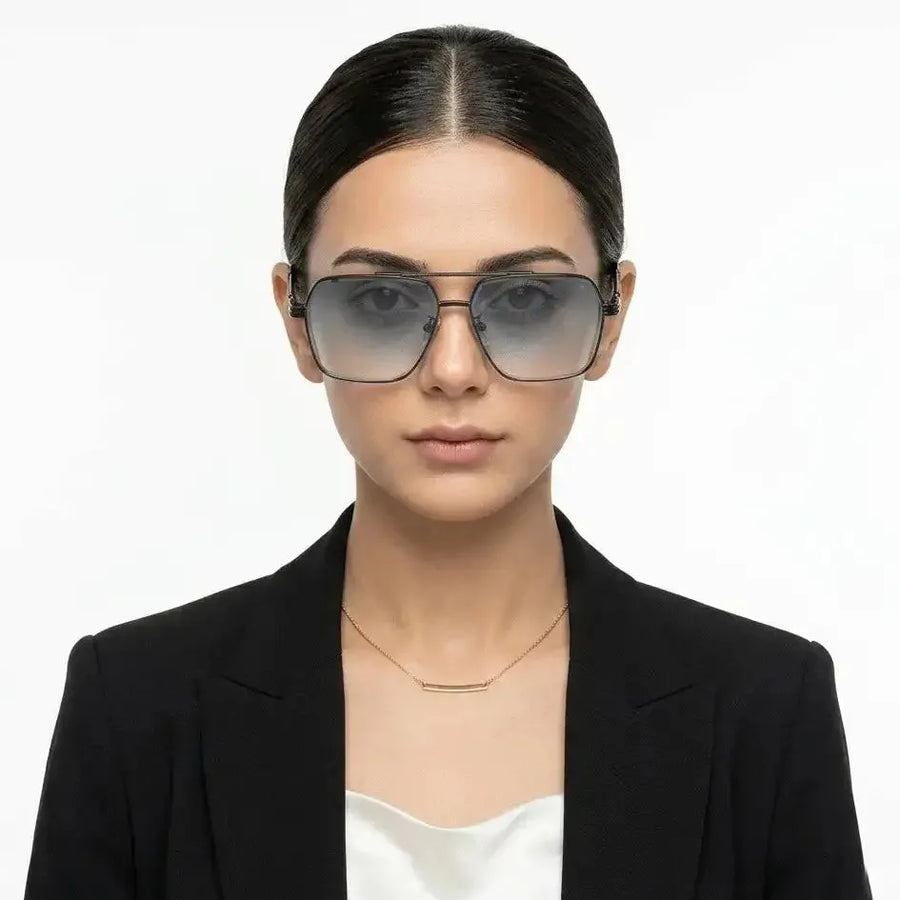 Orbital | Gradient Grey Medium Full Rim Rectangle Sunglasses for Men & Women [UV-protected]