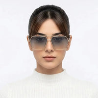 Orbital | Golden Black Medium Full Rim Rectangle Sunglasses for Men & Women [UV-protected]