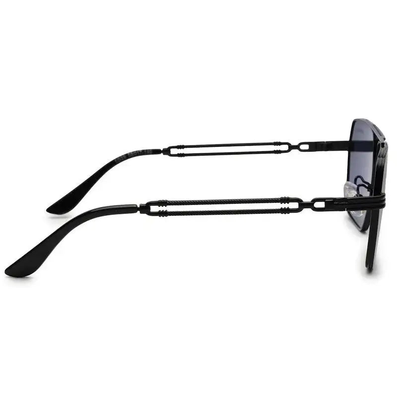 Orbital | Black Medium Full Rim Rectangle Sunglasses for Men & Women [UV-protected]