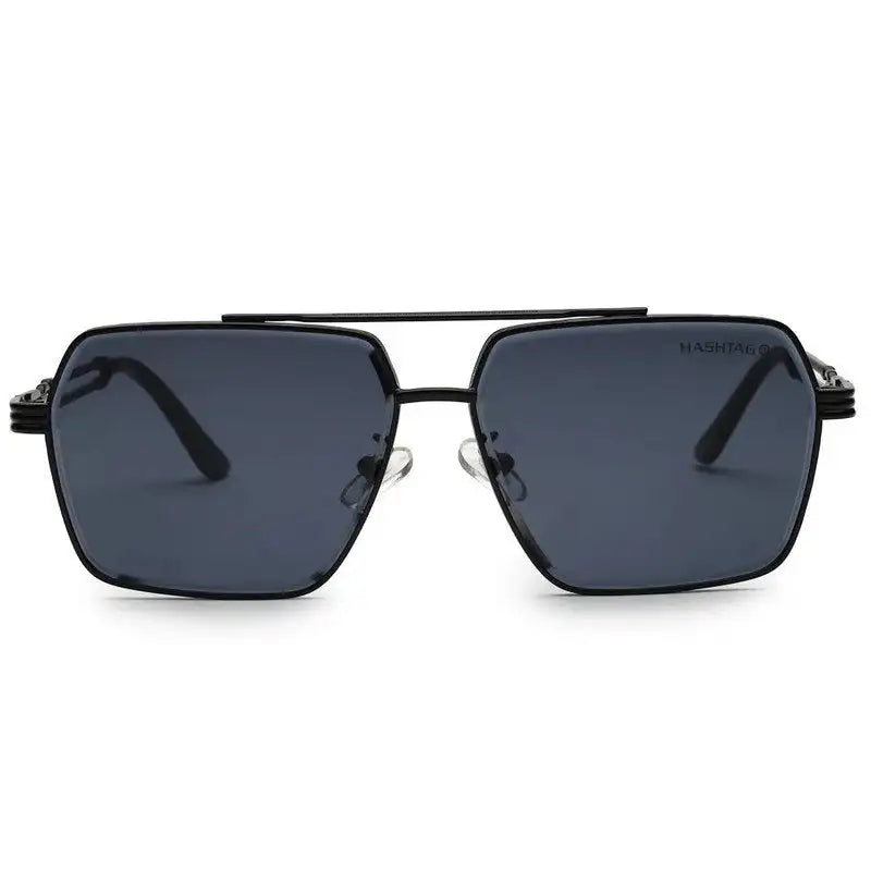 Orbital | Black Medium Full Rim Rectangle Sunglasses for Men & Women [UV-protected]