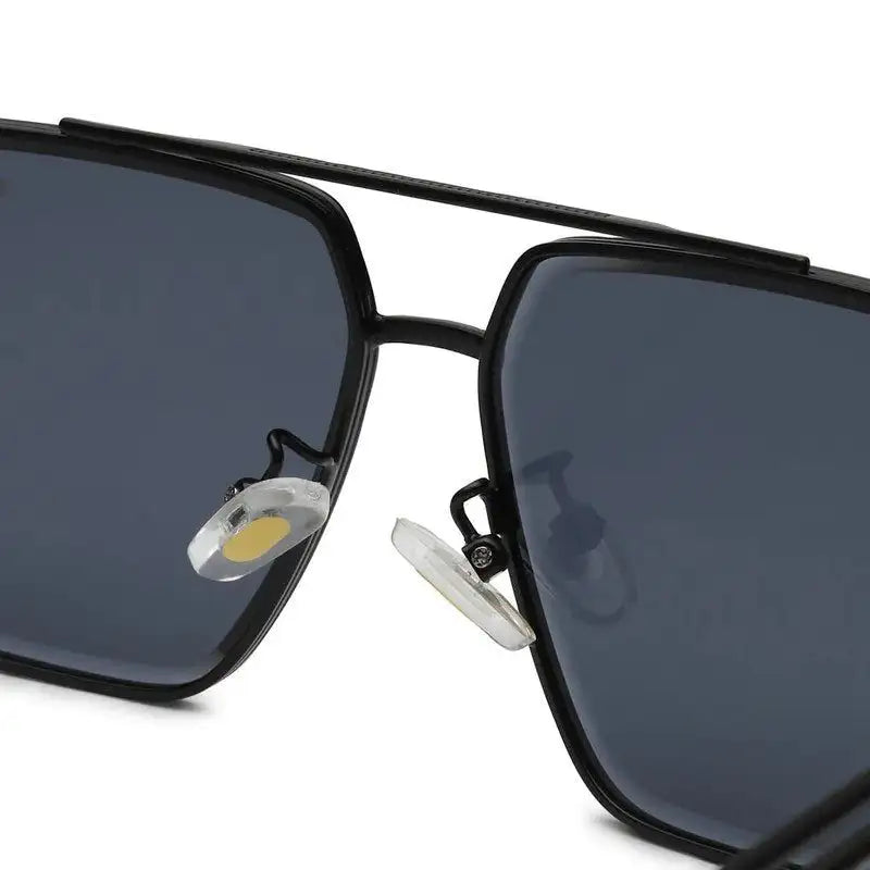 Orbital | Black Medium Full Rim Rectangle Sunglasses for Men & Women [UV-protected]