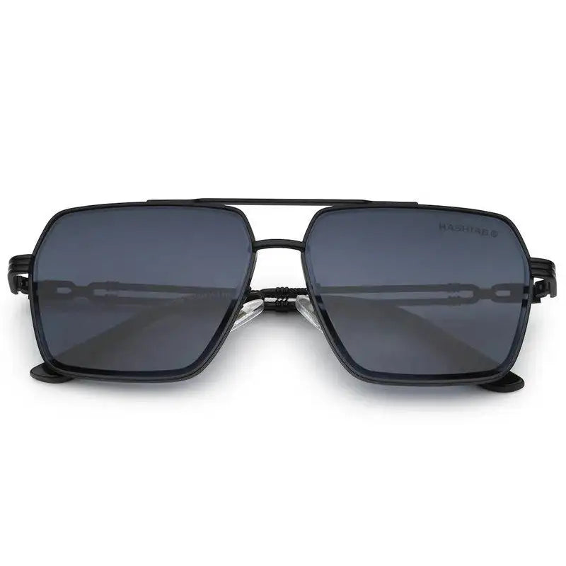 Orbital | Black Medium Full Rim Rectangle Sunglasses for Men & Women [UV-protected]