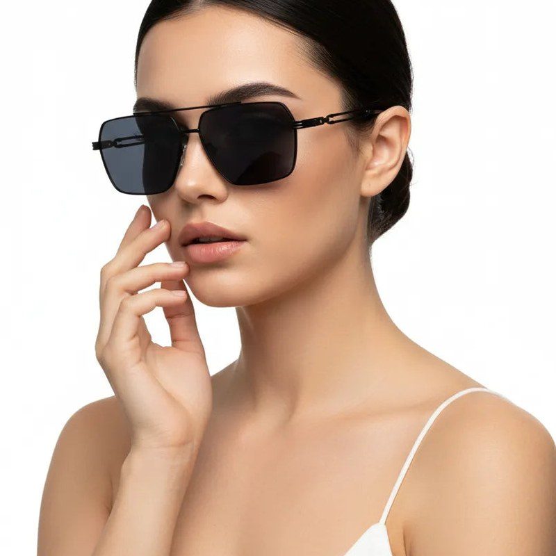 Orbital Black Medium Full Rim Rectangle Sunglasses for Men & Women — Hashtag Eyewears