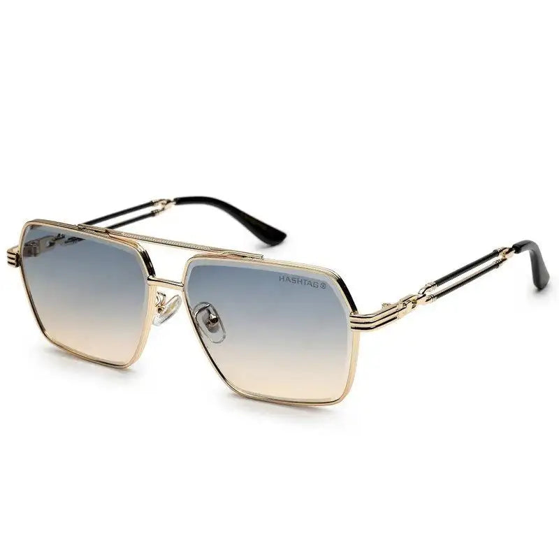 Orbital | Golden Black Medium Full Rim Rectangle Sunglasses for Men & Women [UV-protected]