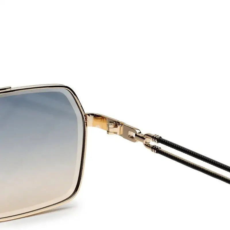 Orbital | Golden Black Medium Full Rim Rectangle Sunglasses for Men & Women [UV-protected]
