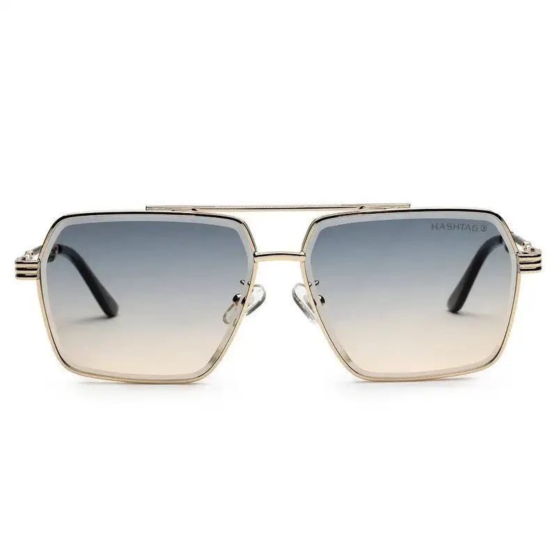 Orbital | Golden Black Medium Full Rim Rectangle Sunglasses for Men & Women [UV-protected]