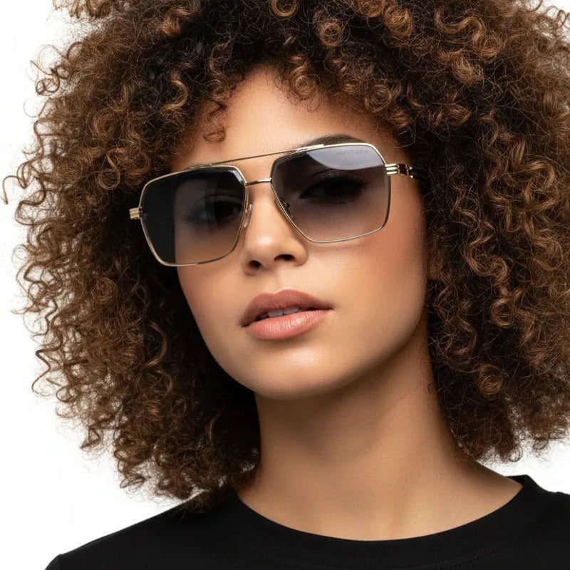 Orbital Golden Black Medium Full Rim Rectangle Sunglasses for Men & Women — Hashtag Eyewears