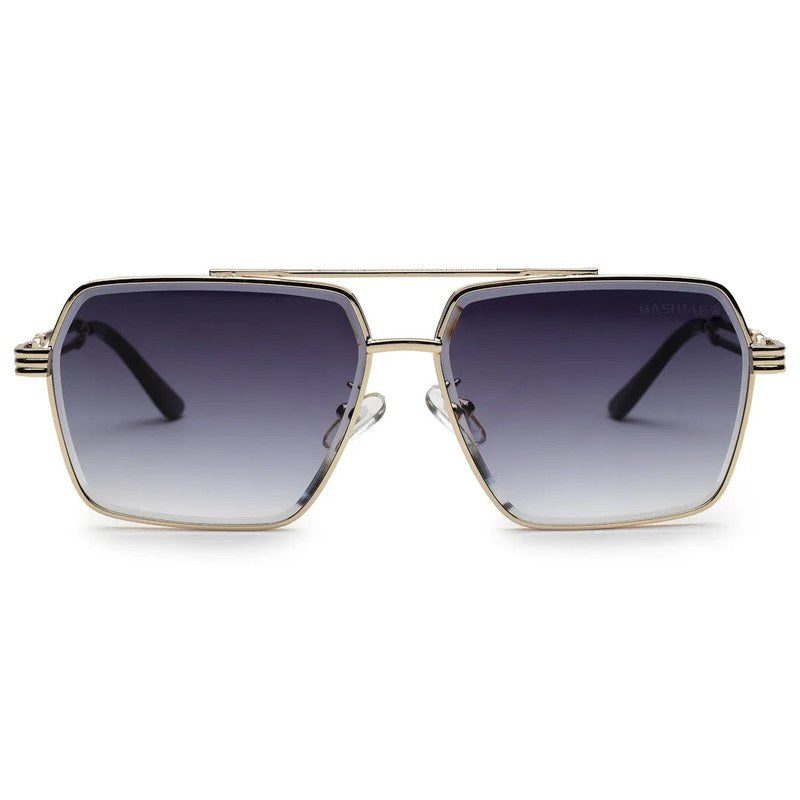Orbital Gradient Green Medium Full Rim Rectangle Sunglasses for Men & Women — Hashtag Eyewears