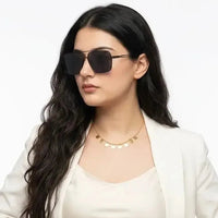 Orbital | Black Medium Full Rim Rectangle Sunglasses for Men & Women [UV-protected]