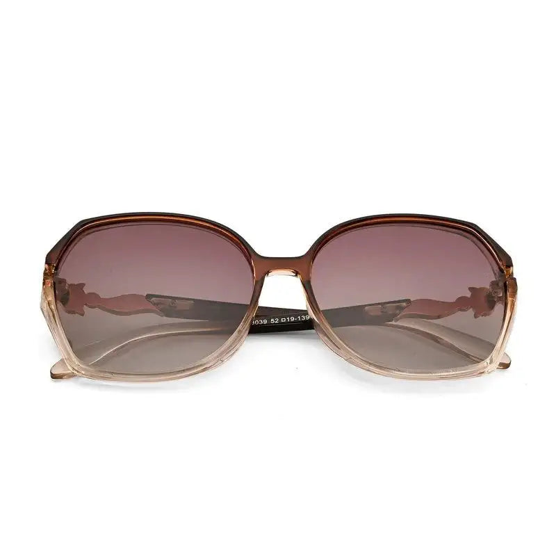 Orya | Brown Gold Medium Full Rim Butterfly Sunglasses for Women [Polarized]