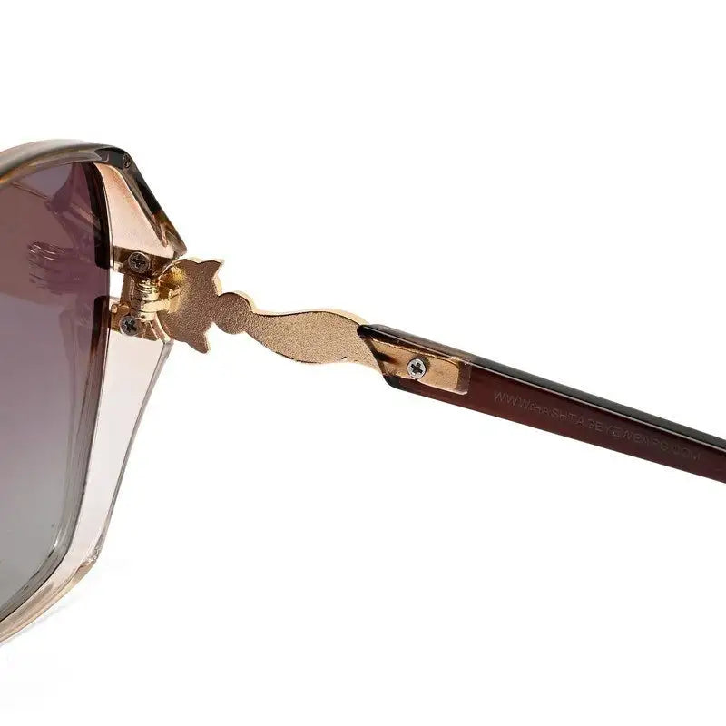 Orya | Brown Gold Medium Full Rim Butterfly Sunglasses for Women [Polarized]