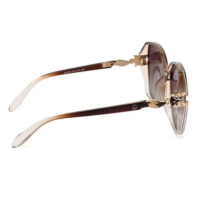 Orya | Brown Gold Medium Full Rim Butterfly Sunglasses for Women [Polarized]