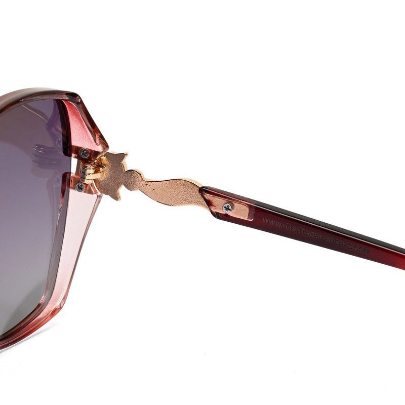 Orya | Reddish Purple Medium Full Rim Butterfly Sunglasses for Women [Polarized]