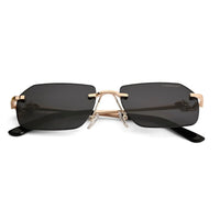 Panther | Black Medium Rim Less RECTANGLE Sunglasses for Men & Women [UV-protected]