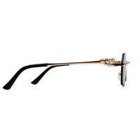 Panther | Black Medium Rim Less RECTANGLE Sunglasses for Men & Women [UV-protected]