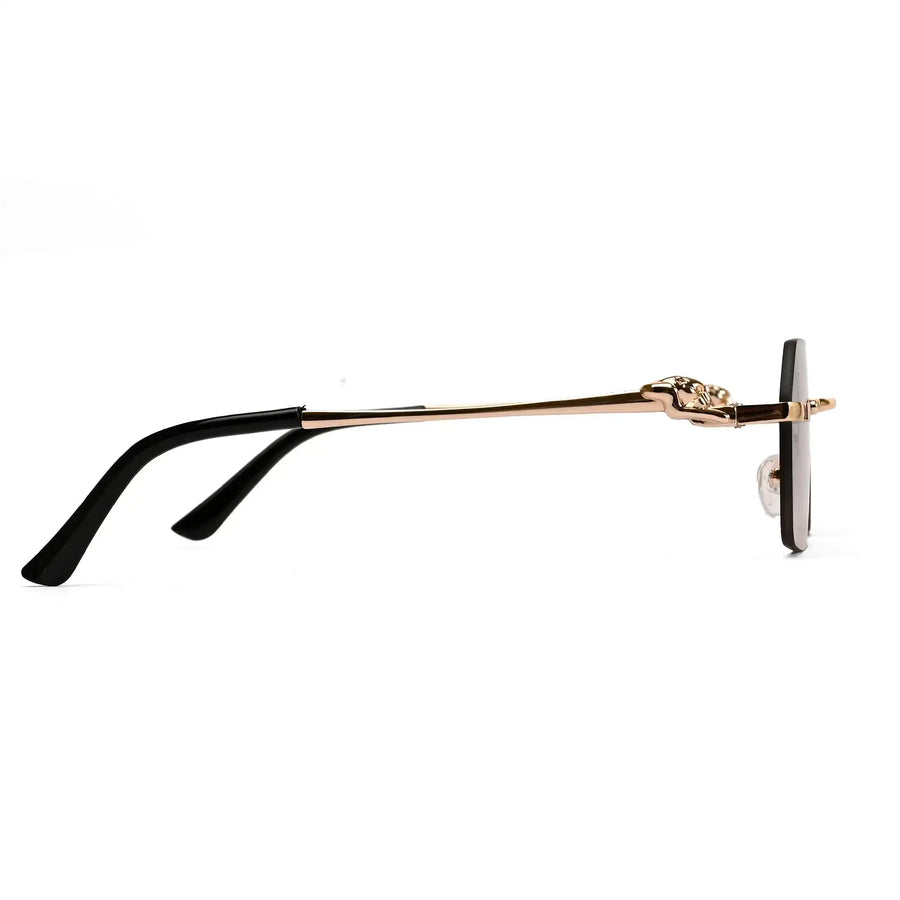 Panther | Gradient Brown Medium Rim Less RECTANGLE Sunglasses for Men & Women [UV-protected]