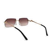 Panther | Gradient Brown Medium Rim Less RECTANGLE Sunglasses for Men & Women [UV-protected]