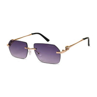 Panther | Gradient Purple Medium Rim Less RECTANGLE Sunglasses for Men & Women [UV-protected]